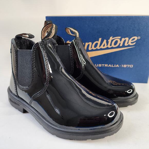 NEW Blundstone Girls 2255 Chelsea Boots Black Patent Kids Girls UK 2 3T